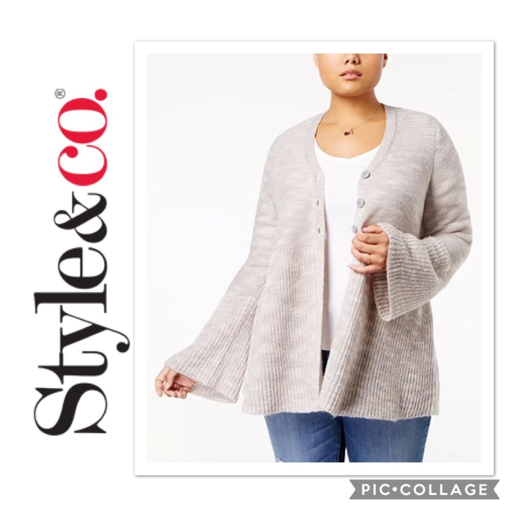 Style & Co. Bell Sleeve Baby Doll Cardigan Sweater